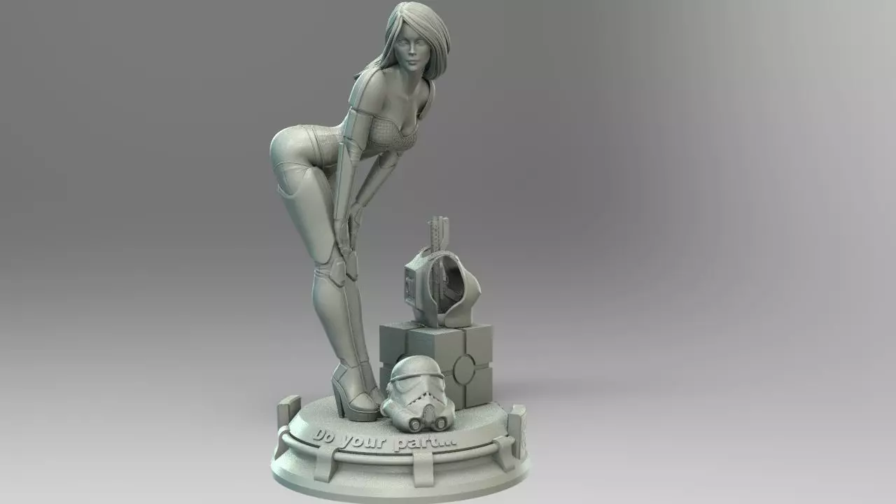 Star Wars Stormtrooper Pin Up Girl   3D print model_0