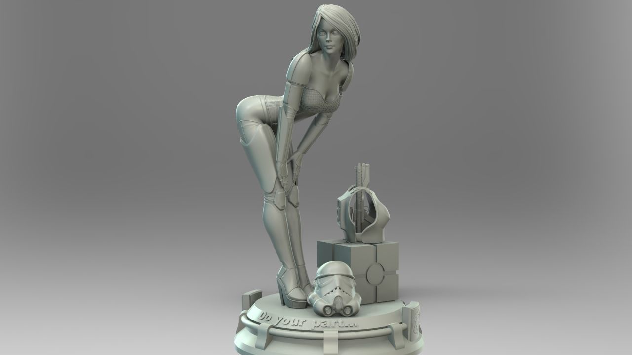Star Wars Stormtrooper Pin Up Girl   3D print model_3