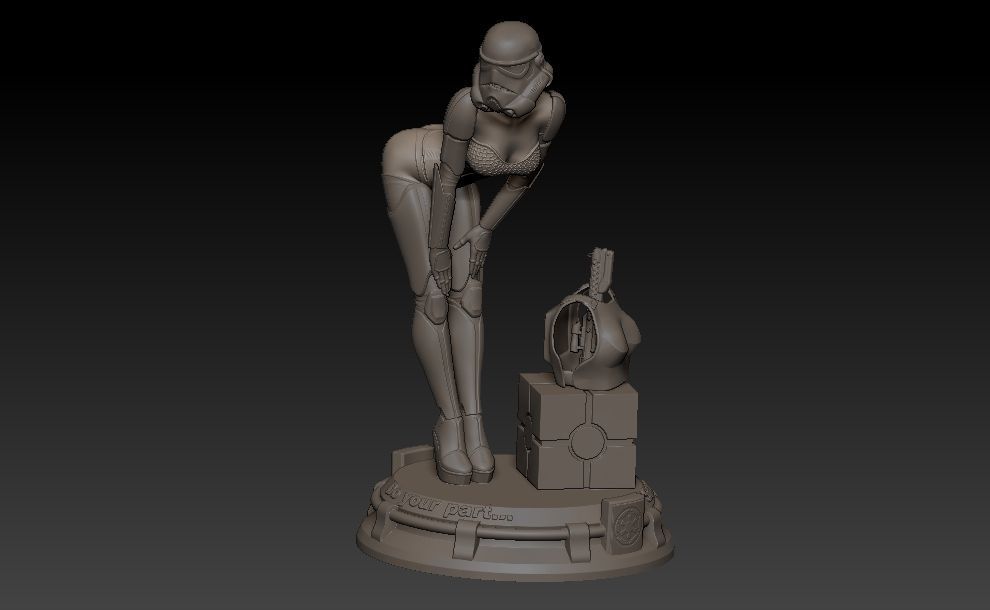 Star Wars Stormtrooper Pin Up Girl   3D print model_12