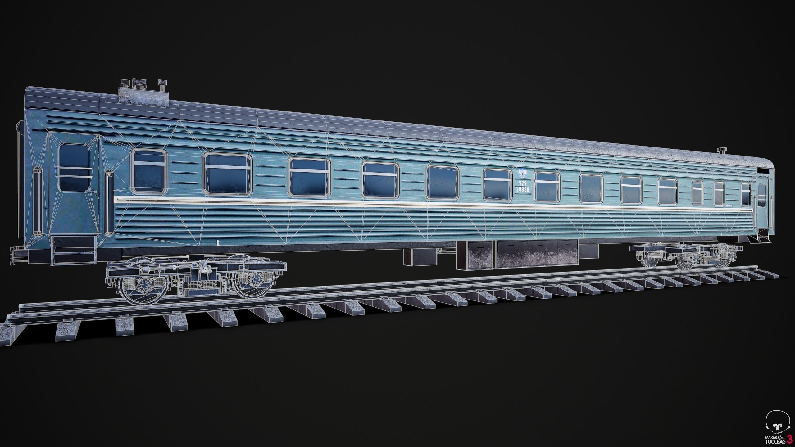 Russian coach Low-poly 3D model_3