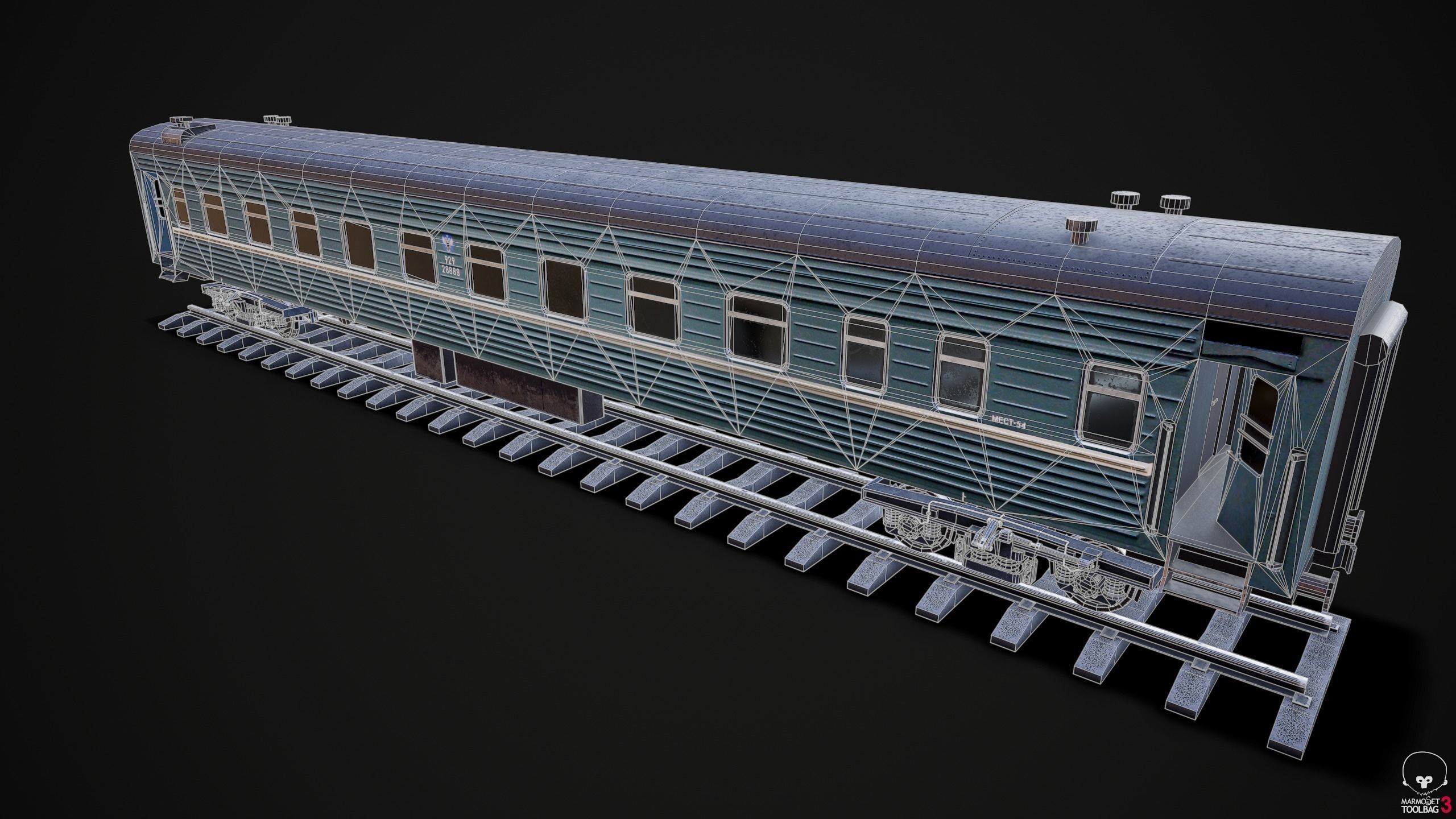 Russian coach Low-poly 3D model_5