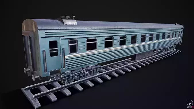 Russian coach Low-poly 3D model