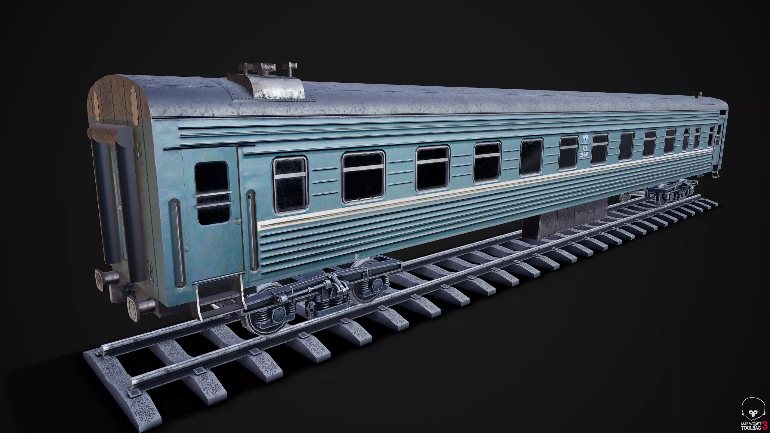Russian coach Low-poly 3D model_0