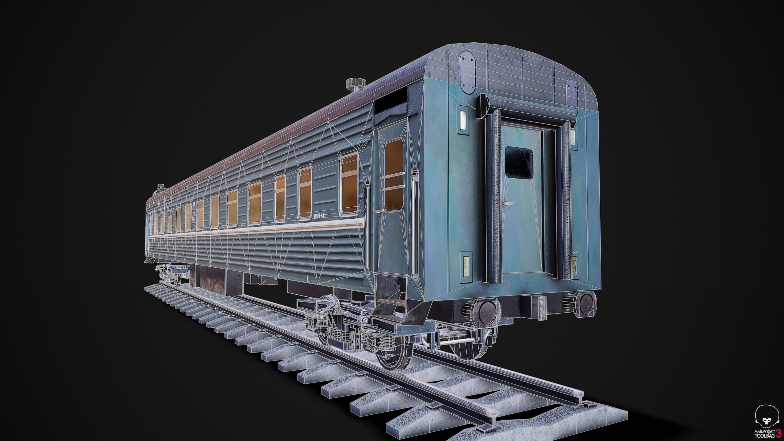 Russian coach Low-poly 3D model_7