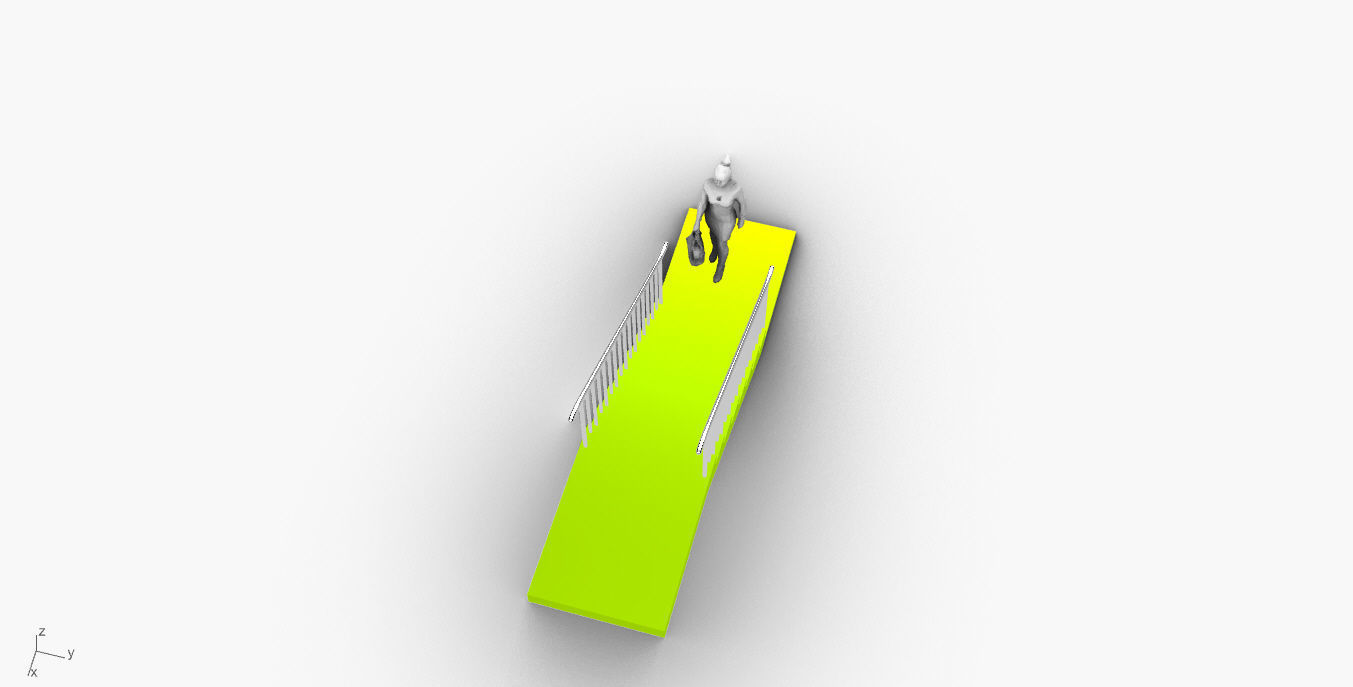 Architectural Linear Stairs with Handrail 3D model_50