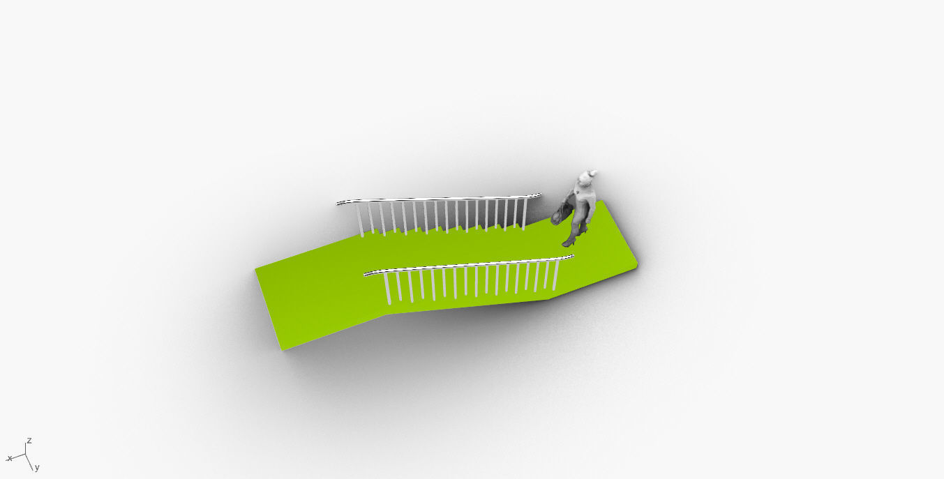 Architectural Linear Stairs with Handrail 3D model_53