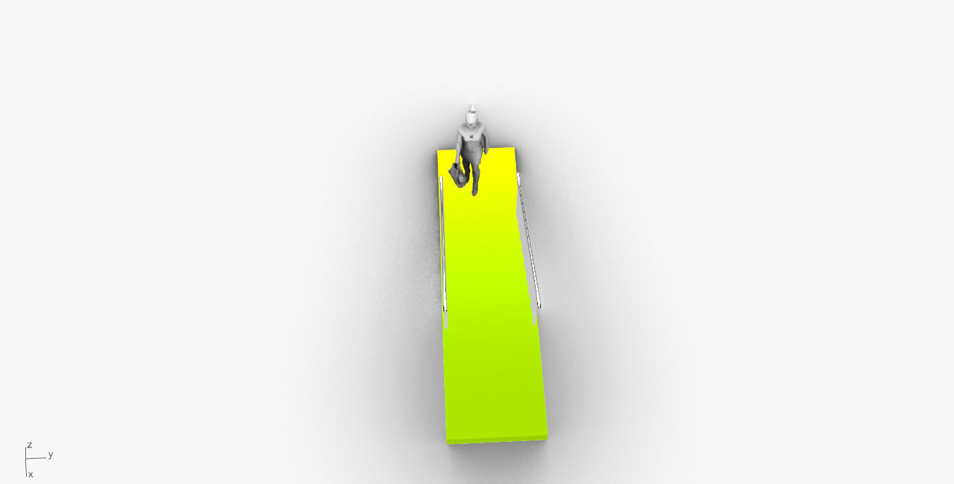 Architectural Linear Stairs with Handrail 3D model_49