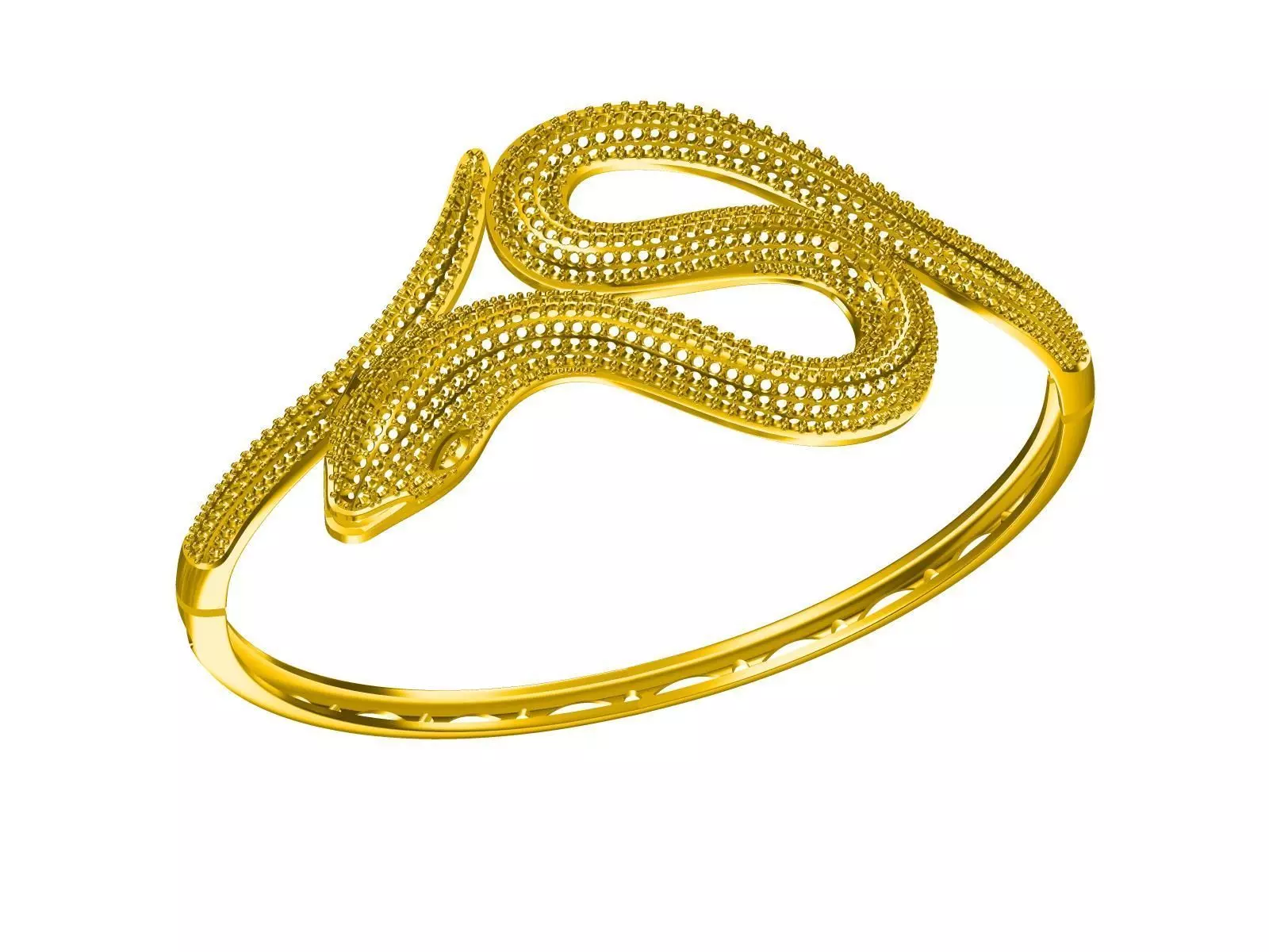 SNAKE gold plated bangle 3D print model