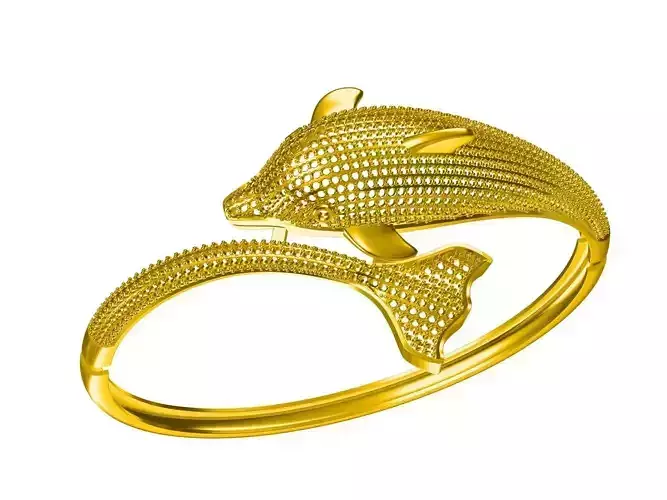 DOLPHIN gold plated bangle