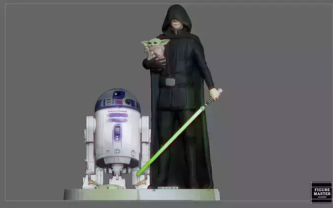 LUKE SKYWALKER STARWARS MANDALORIAN DISNEY STATUE  3D print model
