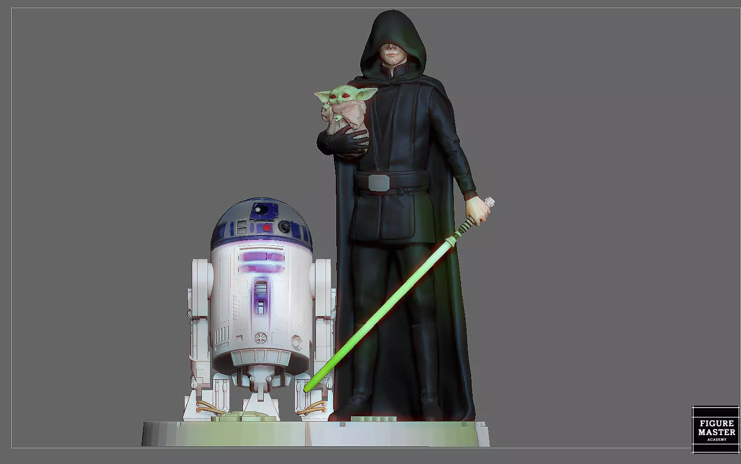 LUKE SKYWALKER STARWARS MANDALORIAN DISNEY STATUE  3D print model_0