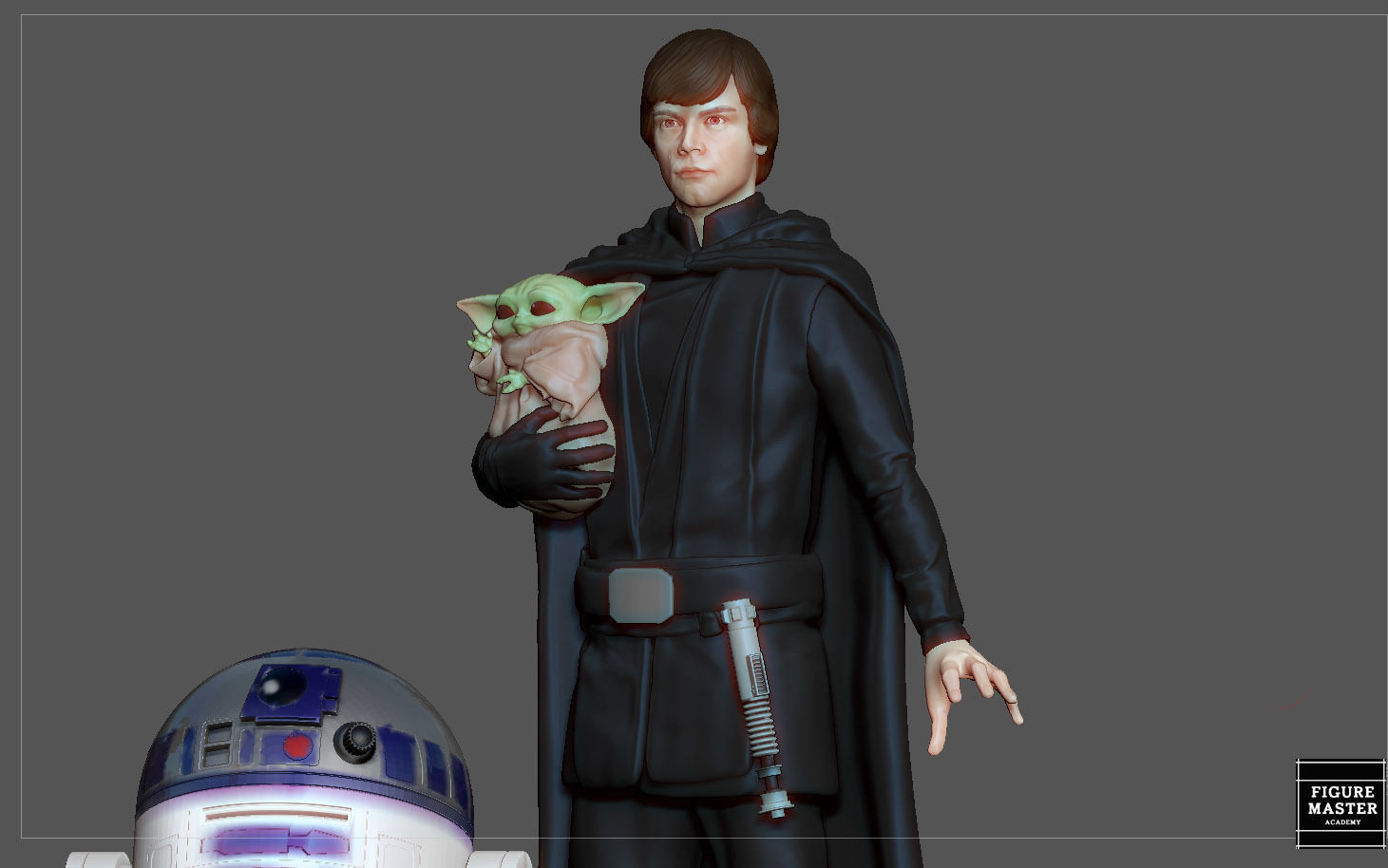 LUKE SKYWALKER STARWARS MANDALORIAN DISNEY STATUE  3D print model_11