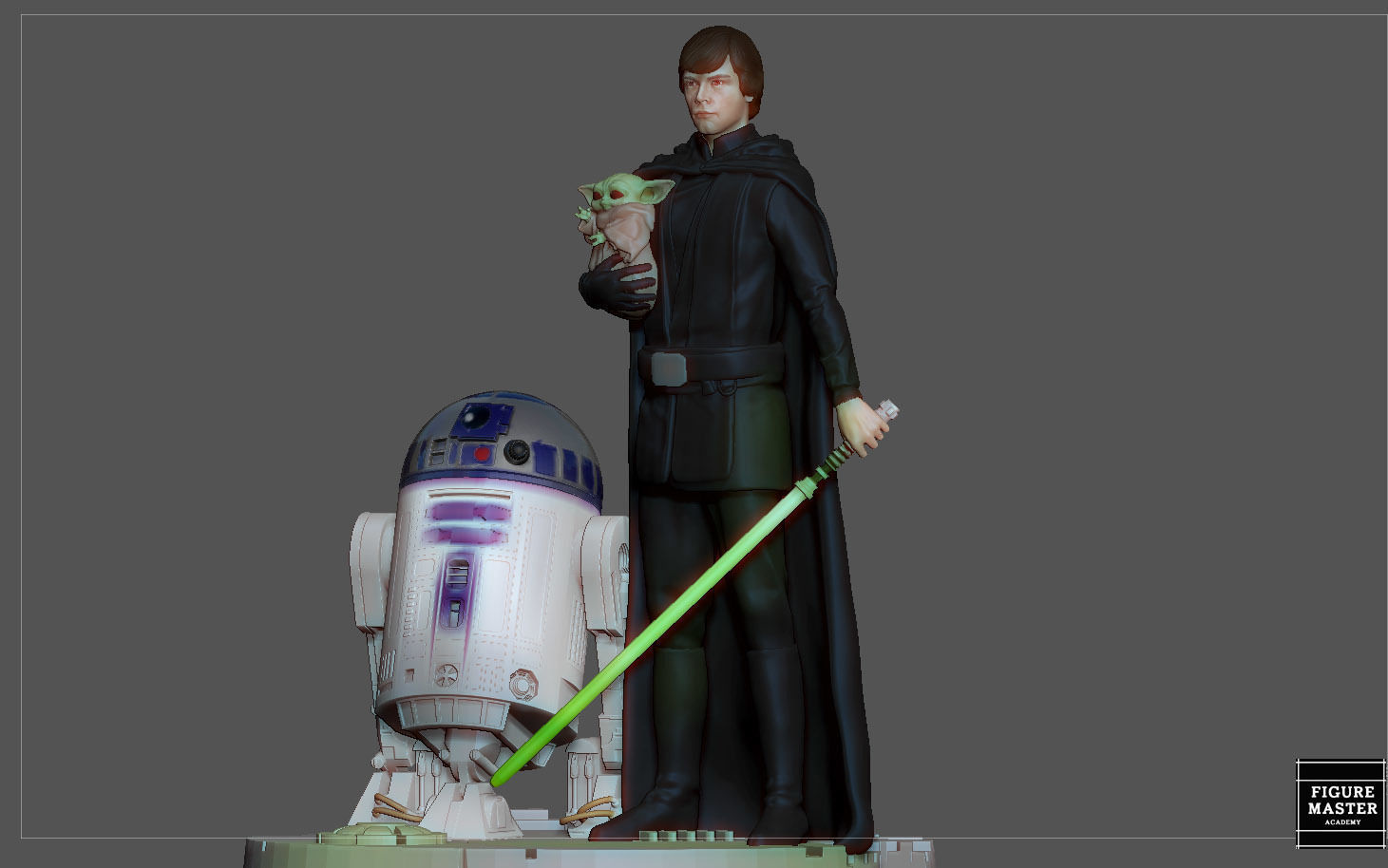 LUKE SKYWALKER STARWARS MANDALORIAN DISNEY STATUE  3D print model_7