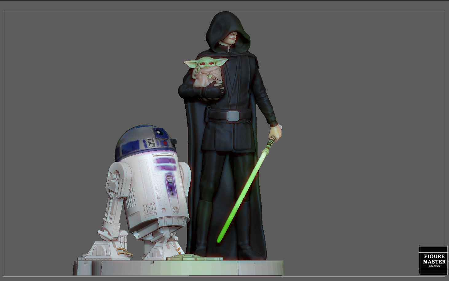 LUKE SKYWALKER STARWARS MANDALORIAN DISNEY STATUE  3D print model_4