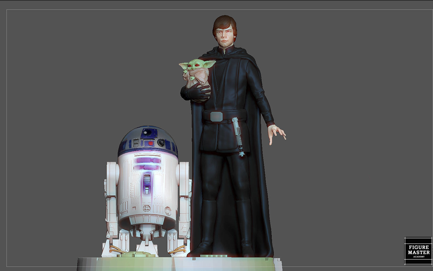 LUKE SKYWALKER STARWARS MANDALORIAN DISNEY STATUE  3D print model_10