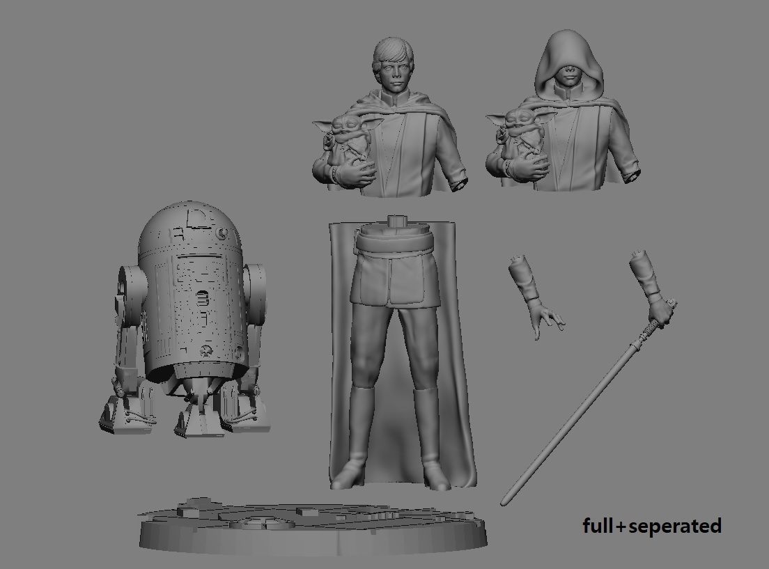 LUKE SKYWALKER STARWARS MANDALORIAN DISNEY STATUE  3D print model_17