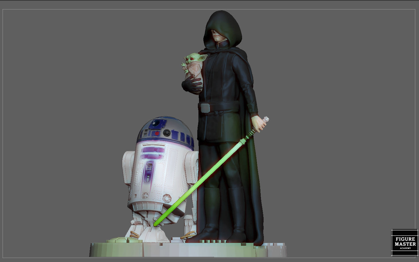 LUKE SKYWALKER STARWARS MANDALORIAN DISNEY STATUE  3D print model_5