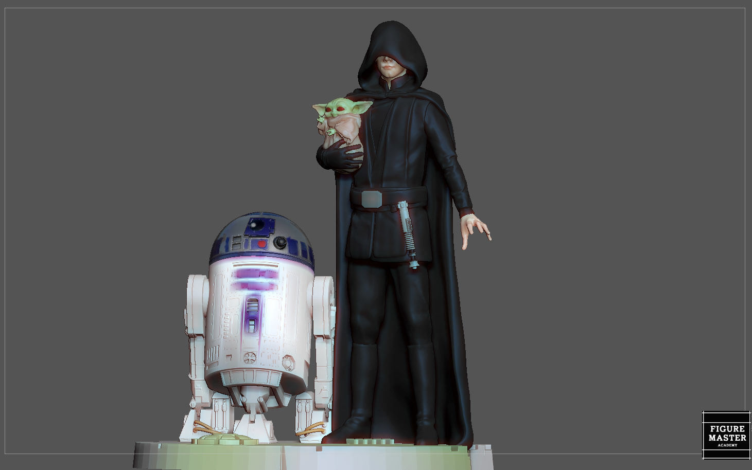 LUKE SKYWALKER STARWARS MANDALORIAN DISNEY STATUE  3D print model_12