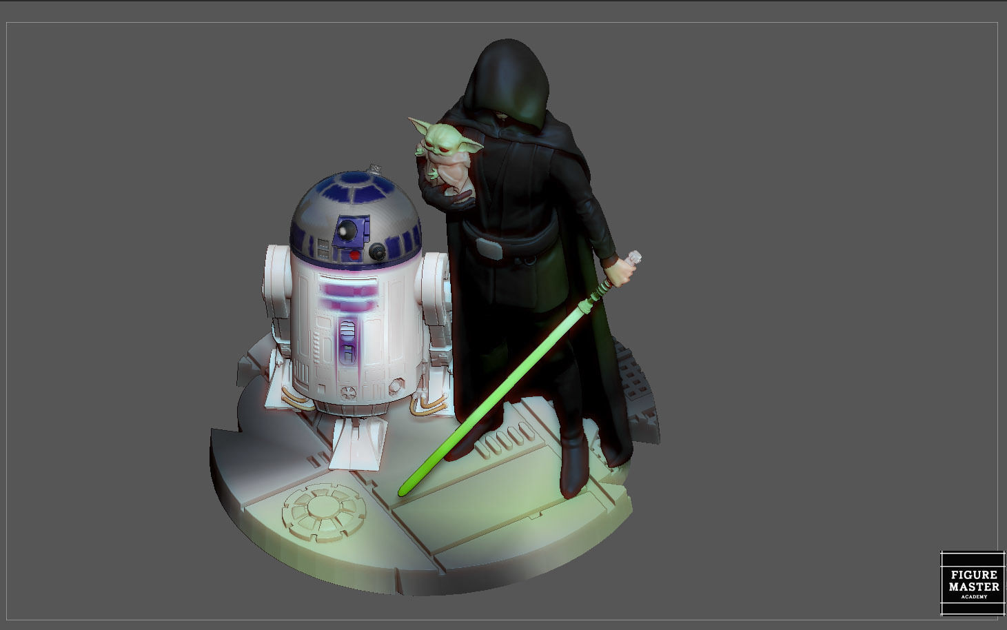 LUKE SKYWALKER STARWARS MANDALORIAN DISNEY STATUE  3D print model_14