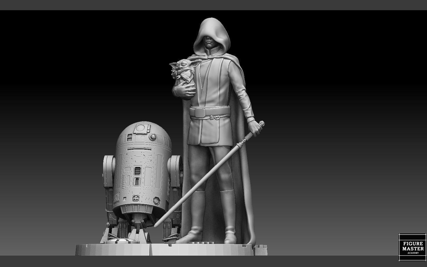 LUKE SKYWALKER STARWARS MANDALORIAN DISNEY STATUE  3D print model_15