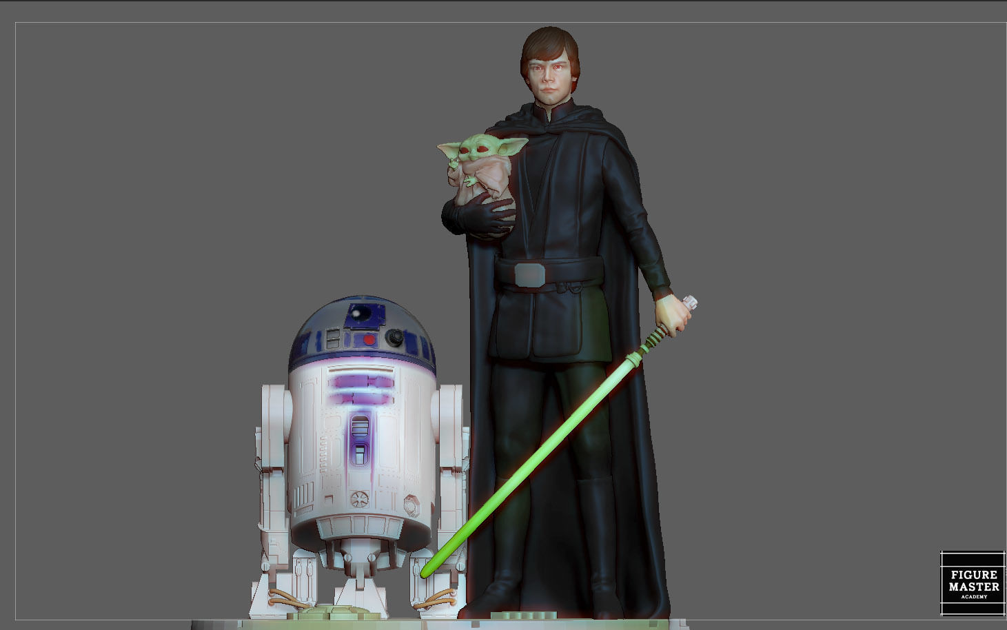 LUKE SKYWALKER STARWARS MANDALORIAN DISNEY STATUE  3D print model_6