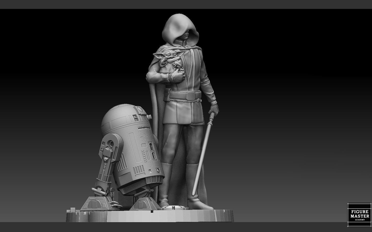 LUKE SKYWALKER STARWARS MANDALORIAN DISNEY STATUE  3D print model_16