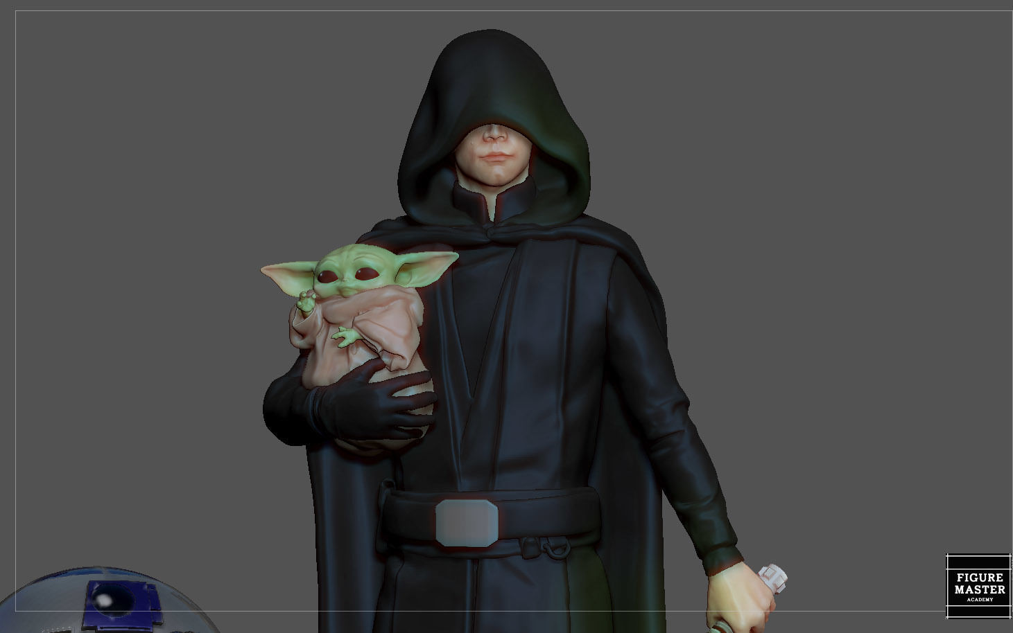 LUKE SKYWALKER STARWARS MANDALORIAN DISNEY STATUE  3D print model_1