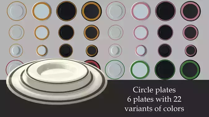 Plates circle motif set