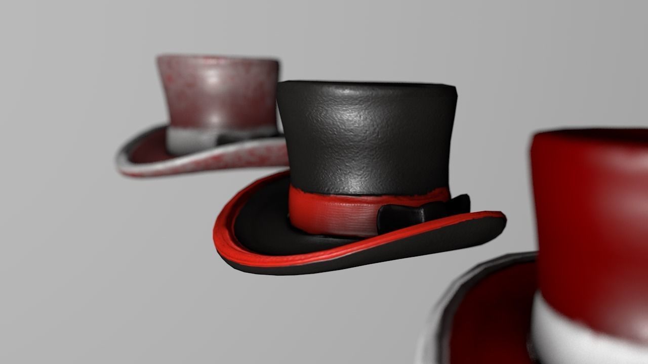 Top hat Low-poly 3D model_2
