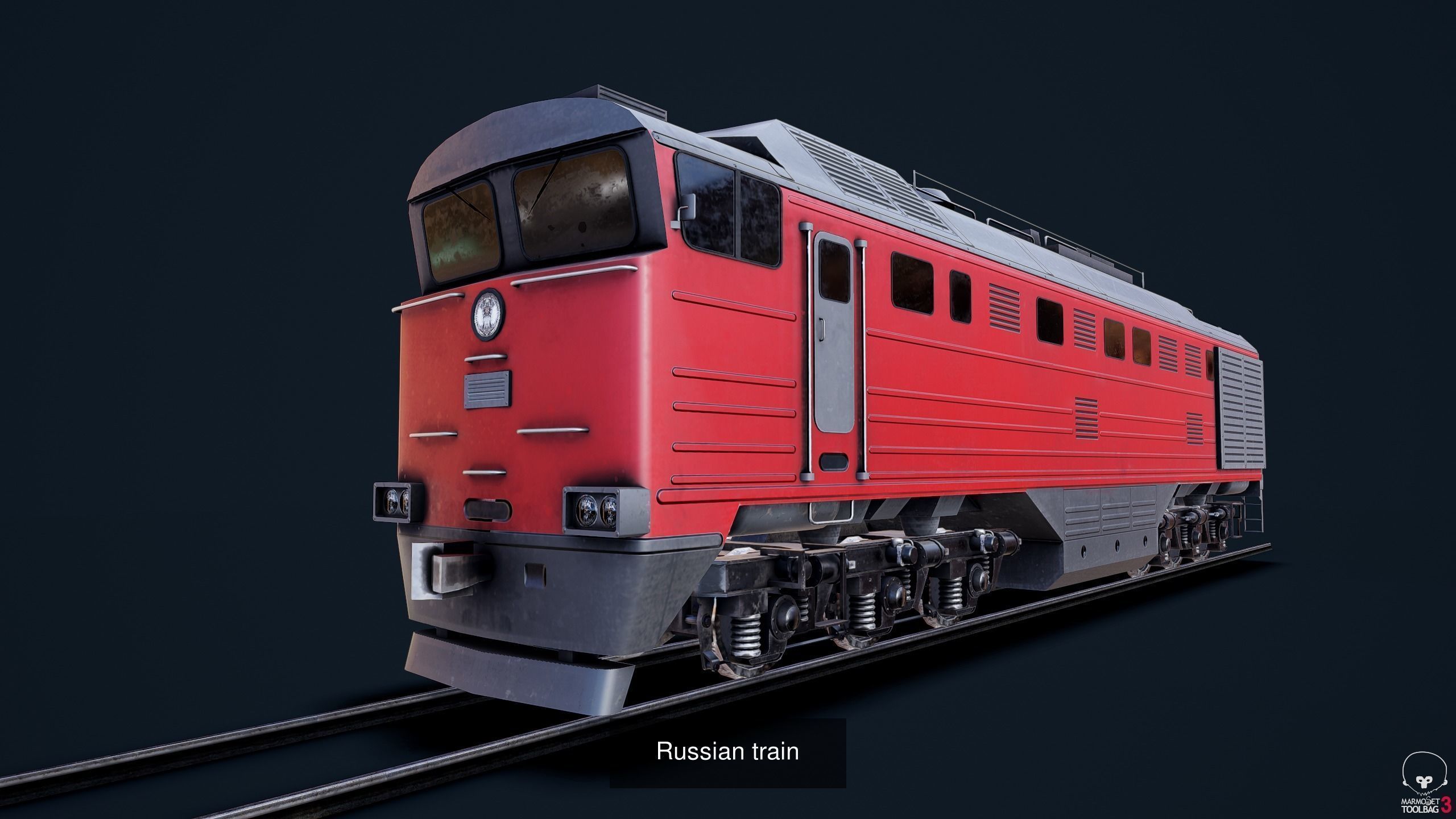 Russian  Train - Mail rail car - Coach LOW POLY 3D Model Collection_1