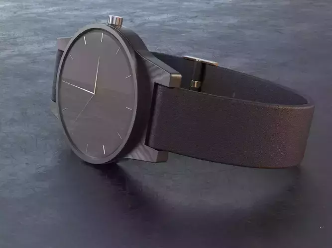 wristwatch watch with gold buckle