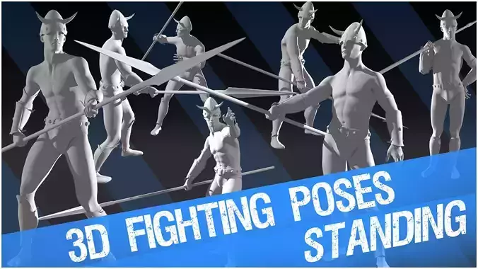 3D Fighting Poses - Standing - 3D Pack 