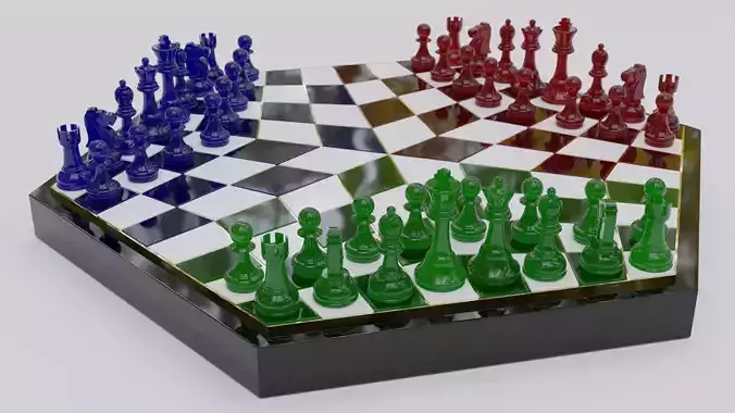 3 Player Chess board - Games Collection 3D print model