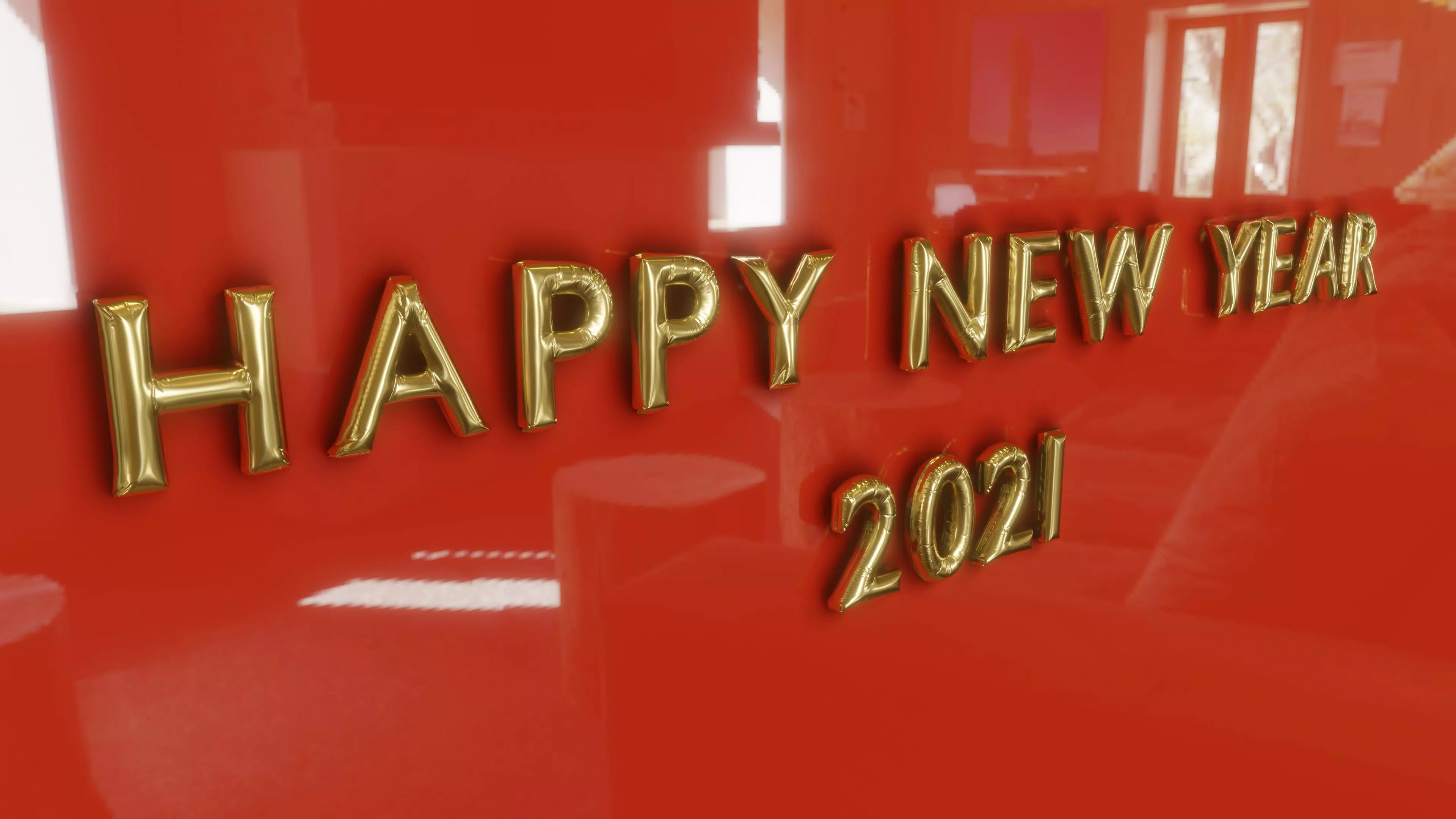 Happy New Year Balloon Text 3D 3D model_0