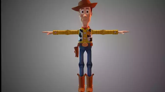 Woody Rigged Low-poly 3D model