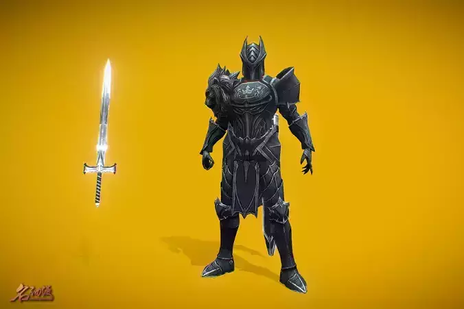 RPG Black Knight Low-poly 3D model