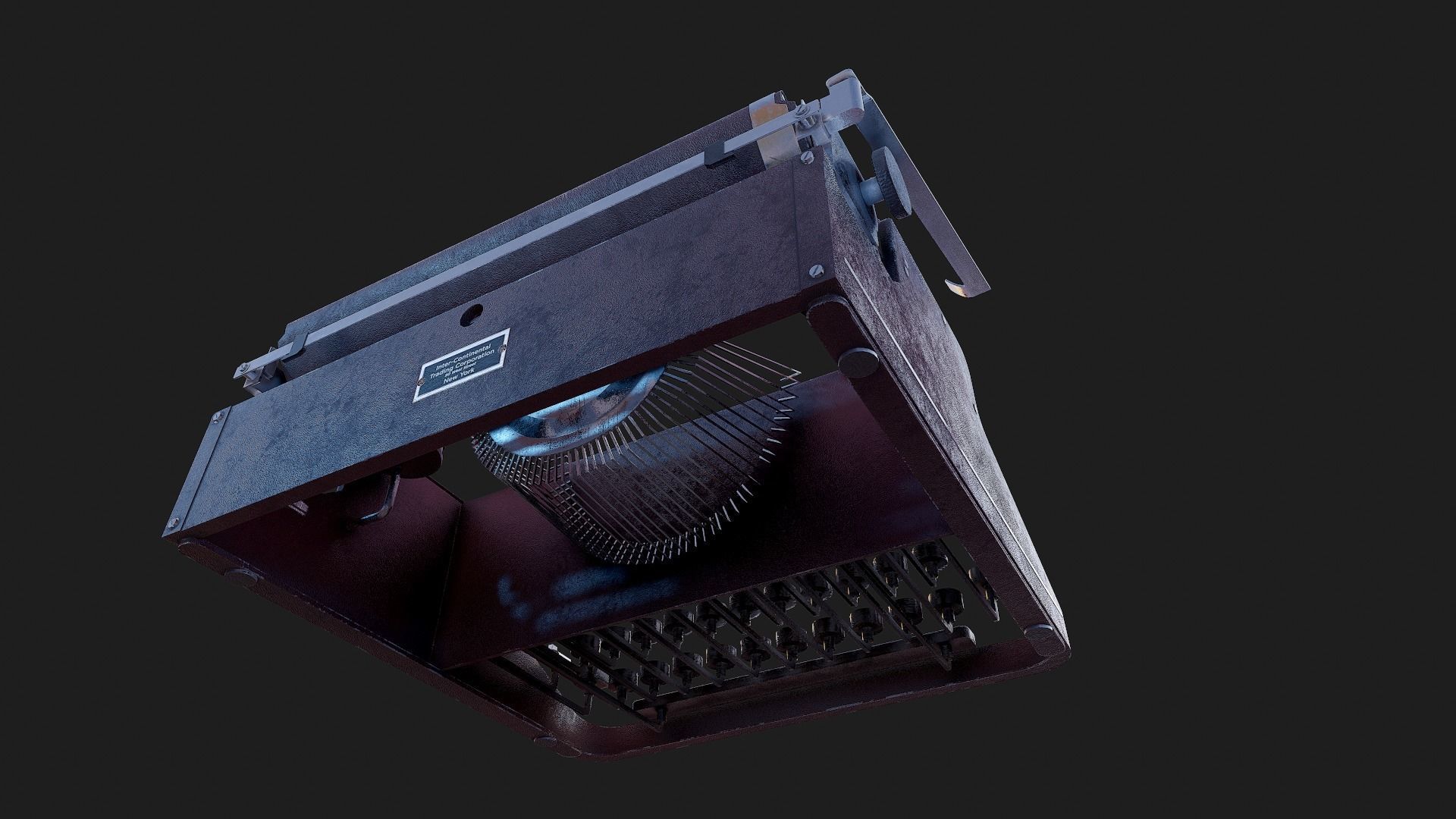 Realistic Game-Ready 1951 Red Olympia SM1 Typewriter model Low-poly 3D model_10