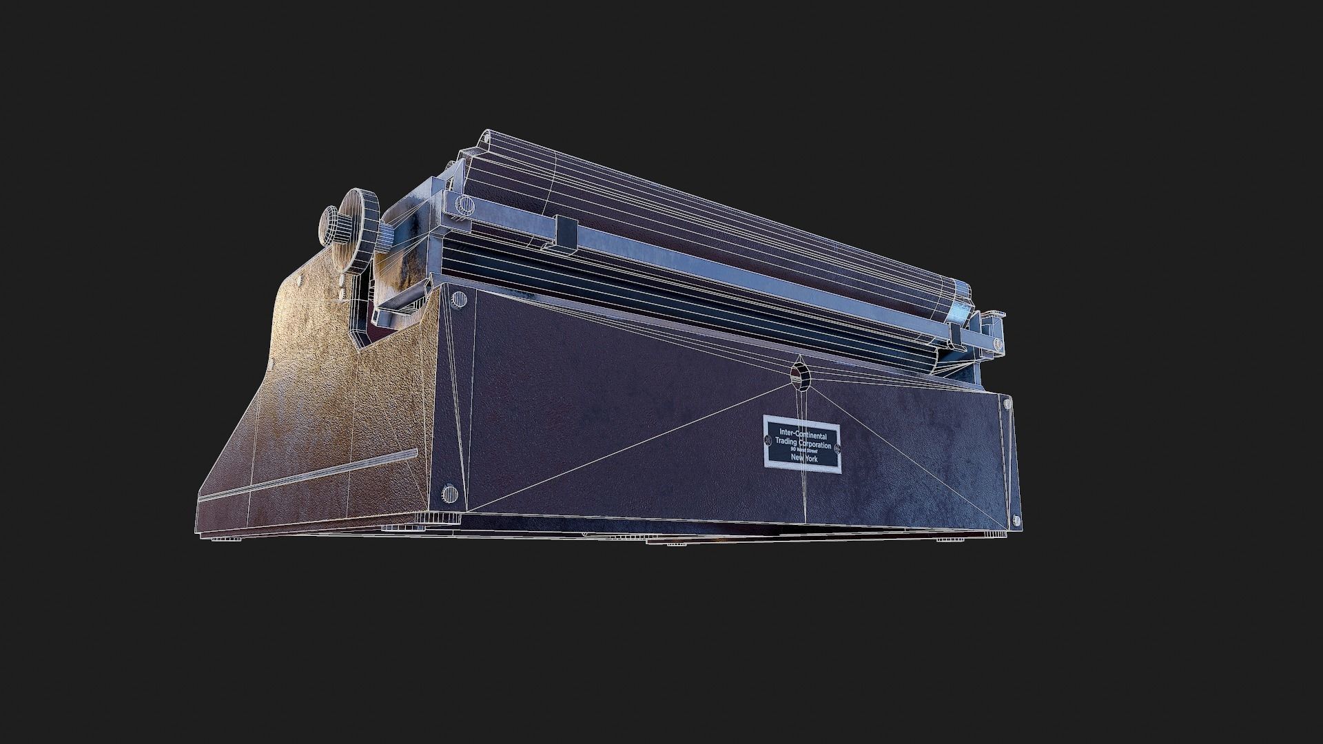 Realistic Game-Ready 1951 Red Olympia SM1 Typewriter model Low-poly 3D model_13