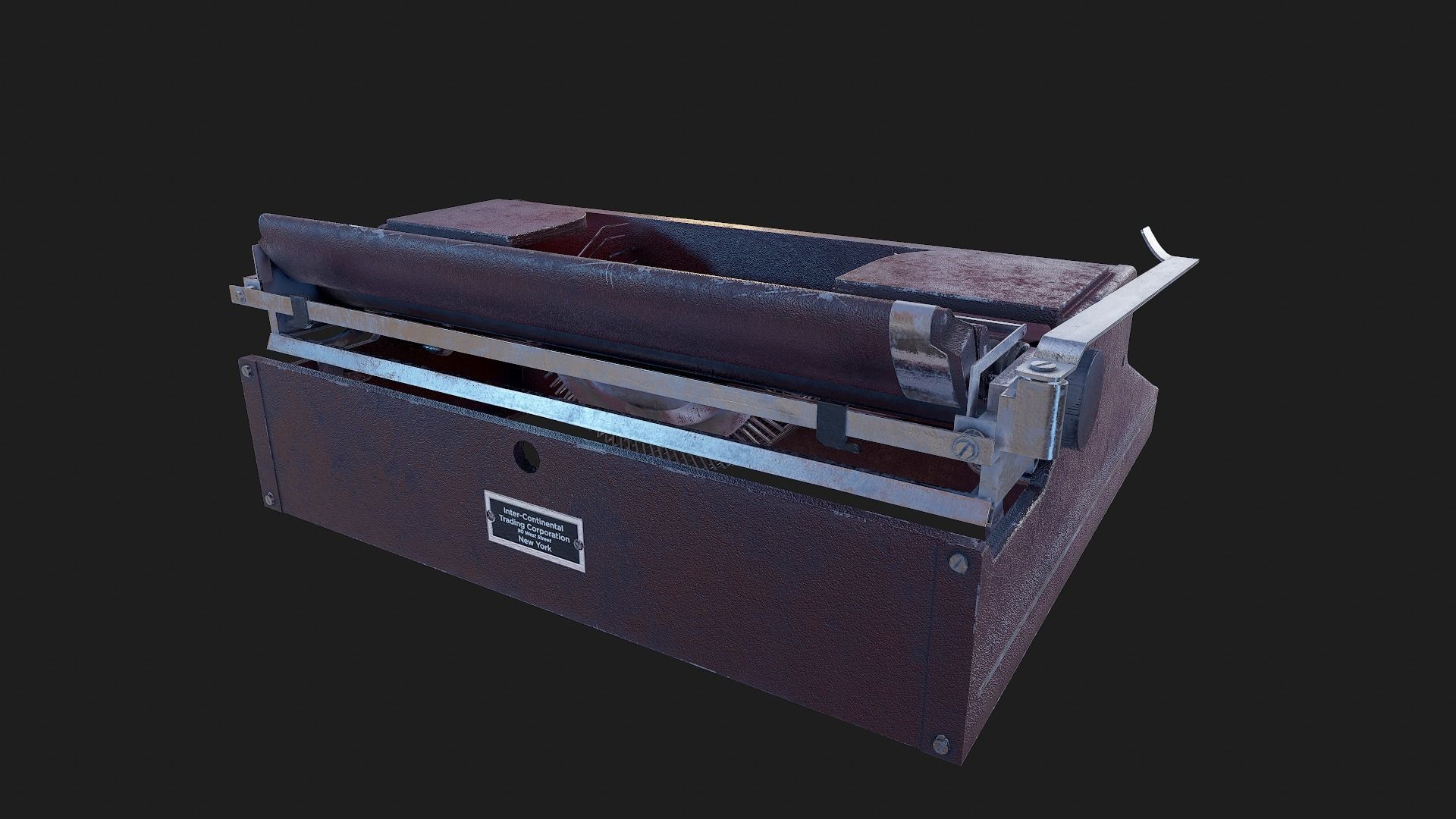 Realistic Game-Ready 1951 Red Olympia SM1 Typewriter model Low-poly 3D model_8