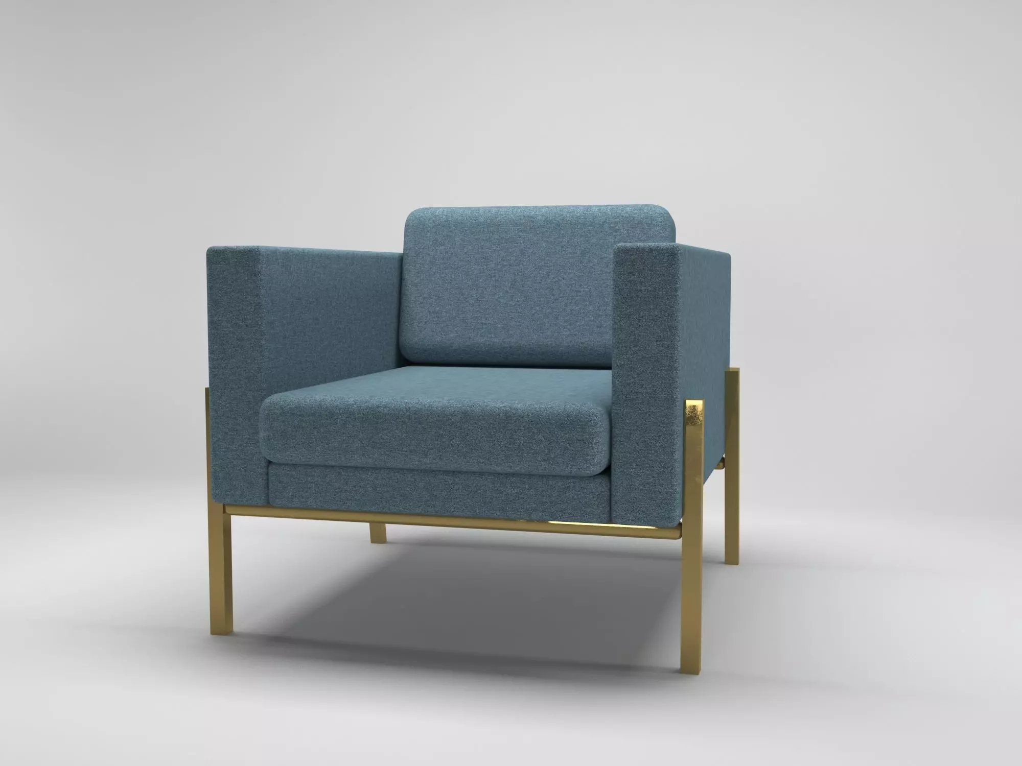 Armchair with gold legs 3D model_0