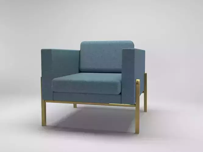 Armchair with gold legs
