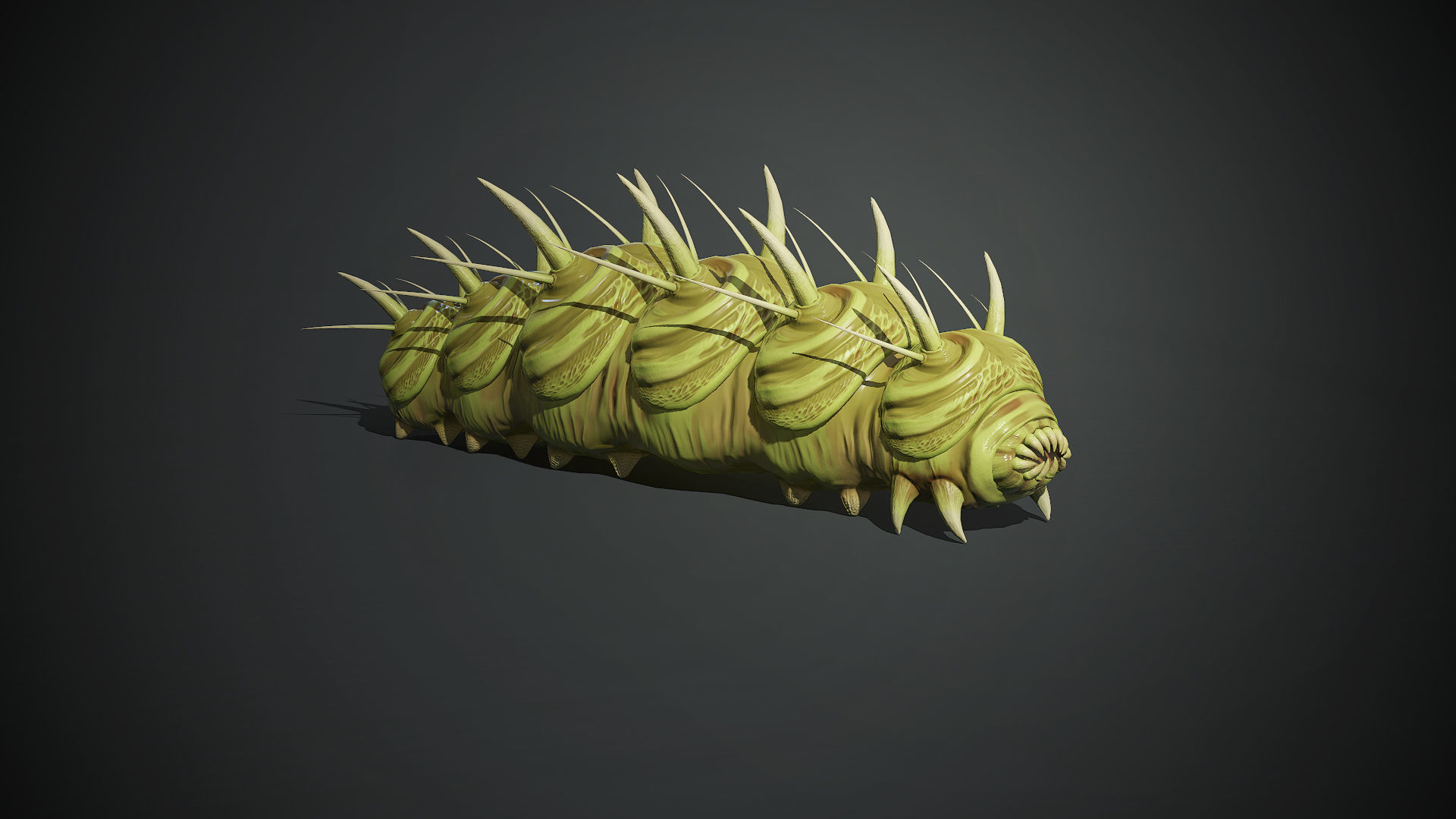Caterpillar Creature - Game Ready Low-poly 3D model Low-poly 3D model_14
