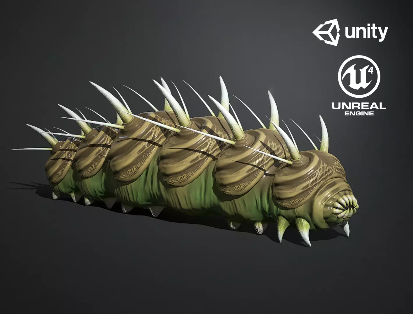 Caterpillar Creature - Game Ready Low-poly 3D model Low-poly 3D model_0