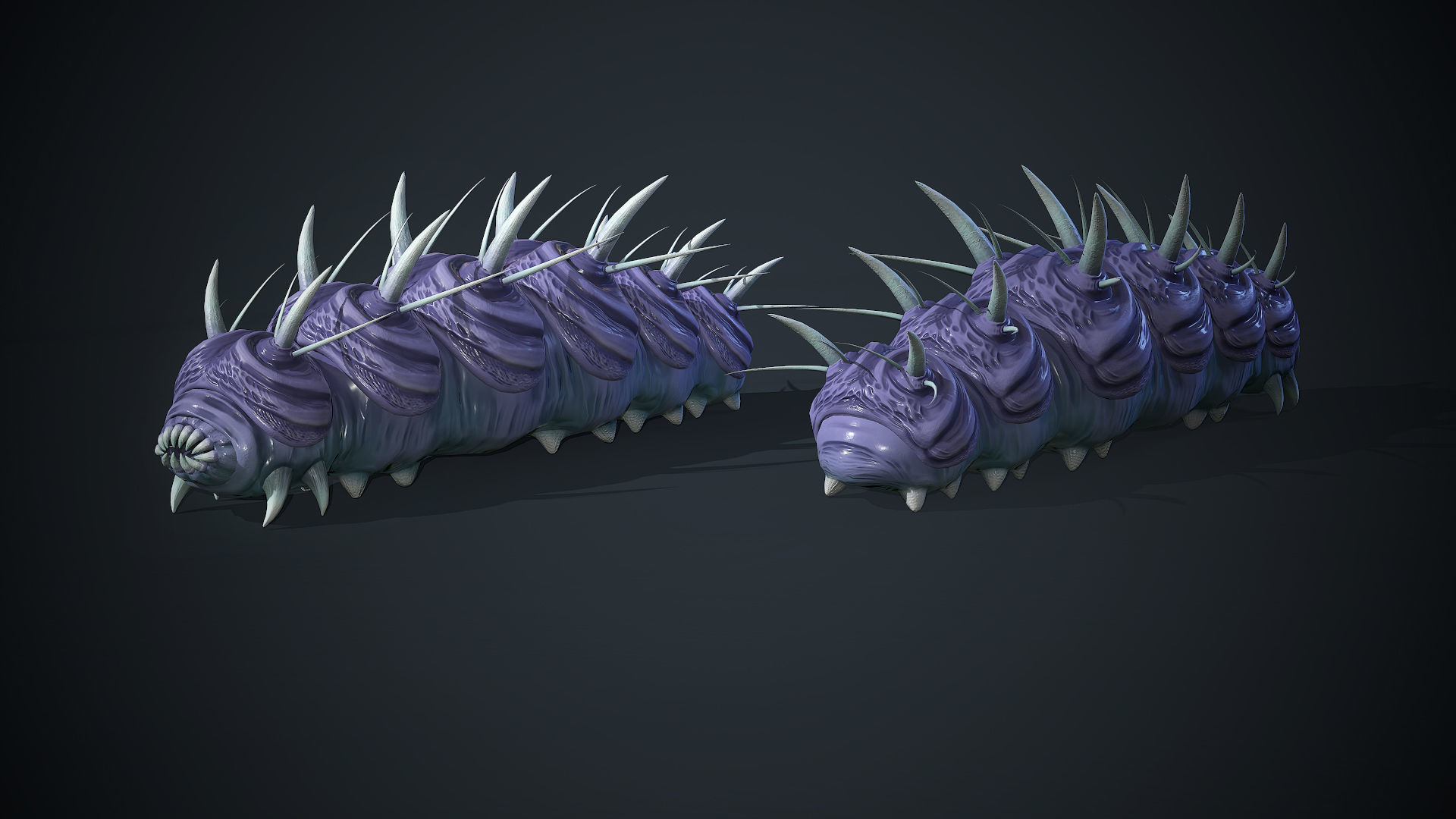 Caterpillar Creature - Game Ready Low-poly 3D model Low-poly 3D model_9