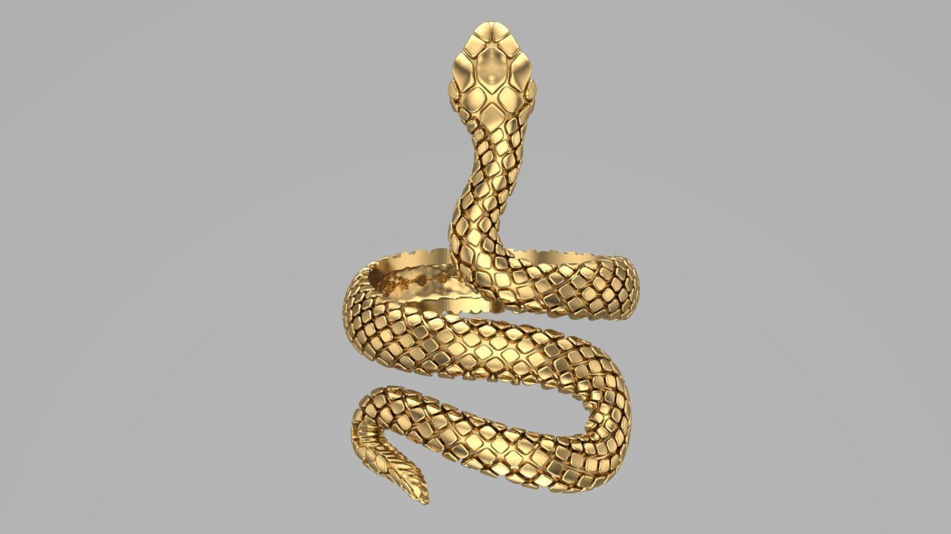 snake ring 3D print model_1