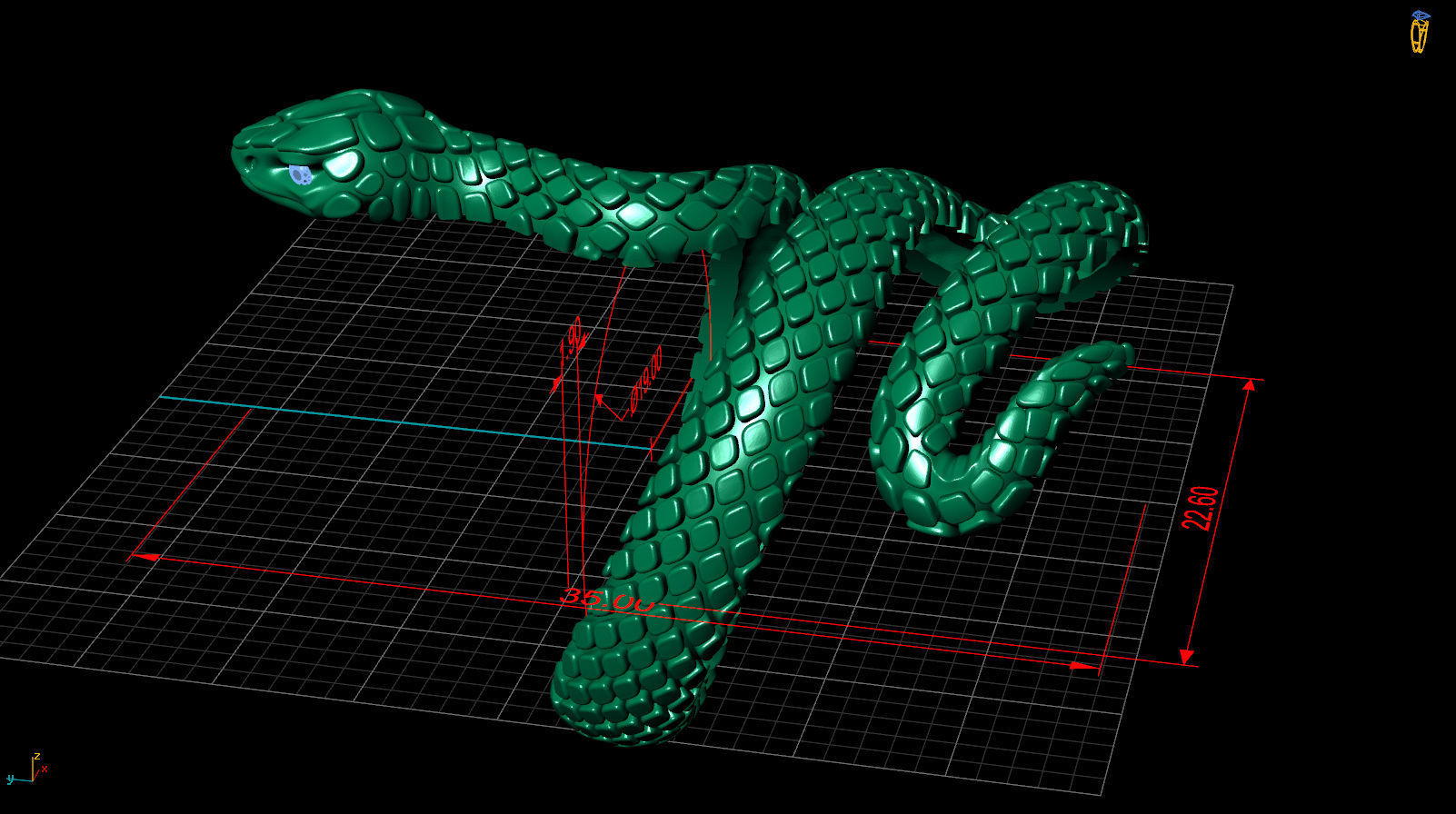 snake ring 3D print model_7