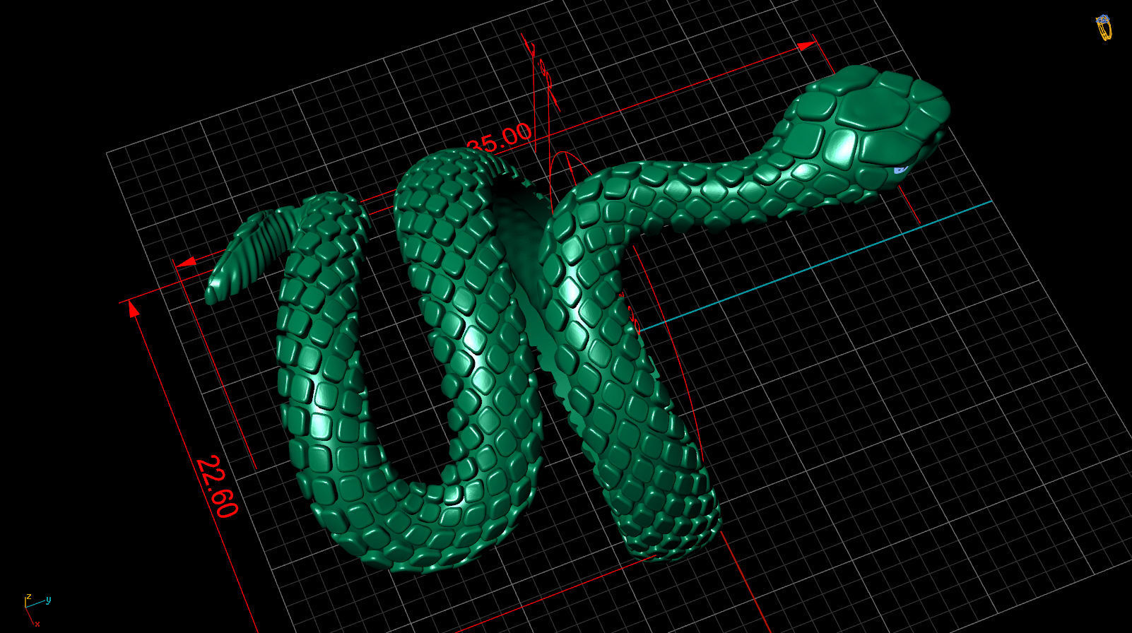 snake ring 3D print model_15