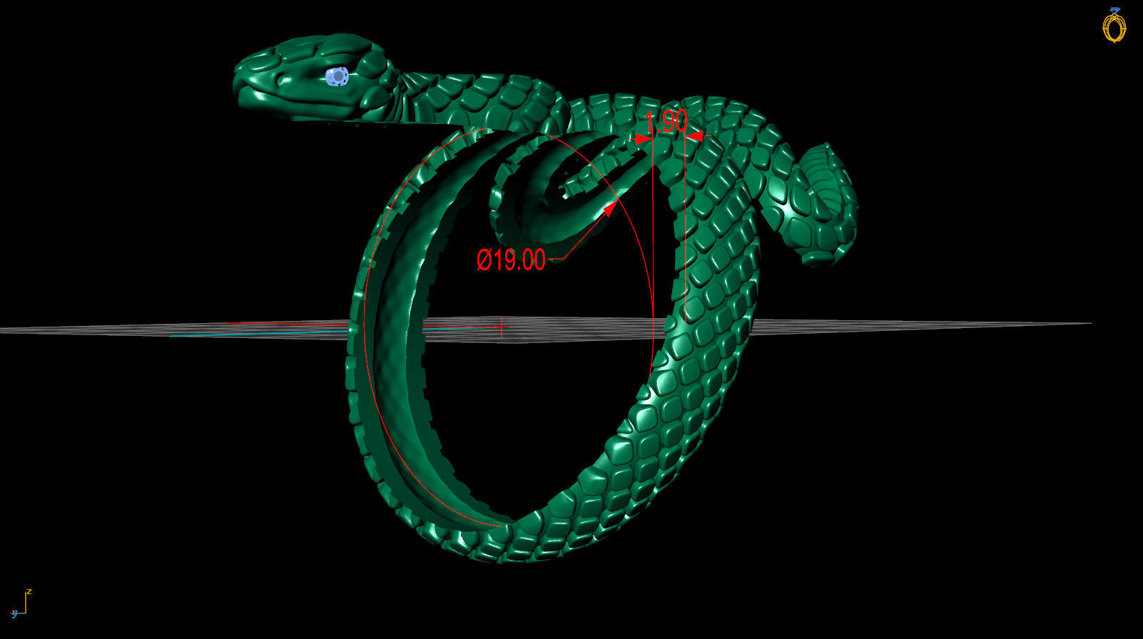 snake ring 3D print model_14