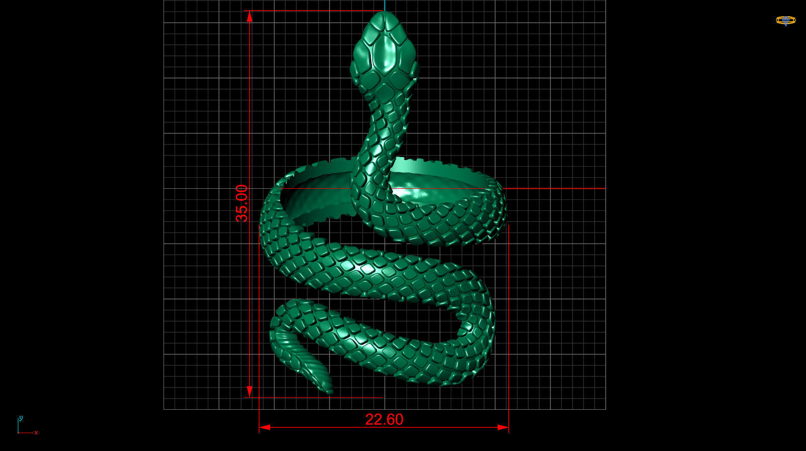 snake ring 3D print model_11