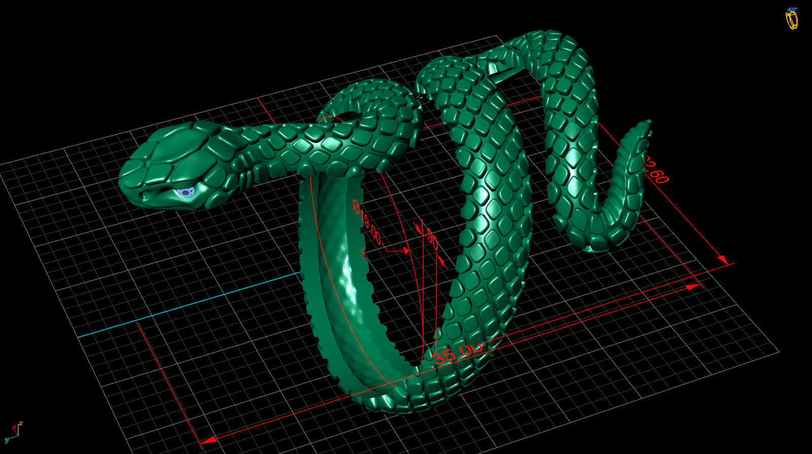 snake ring 3D print model_5
